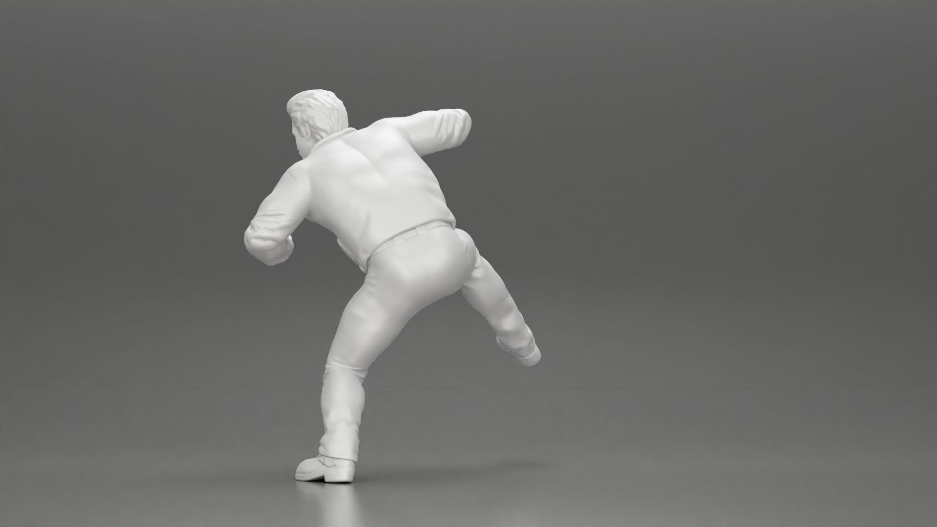 Man In open Leather Jacket Riding On Motorbike in sunglasses 3D print model_40