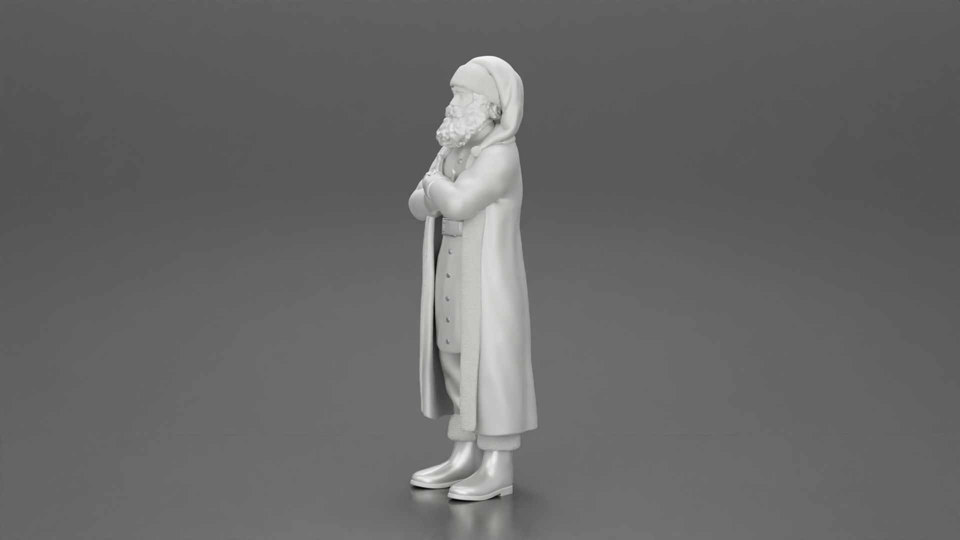 Santa Claus stands with his arms crossed 3D print model_11