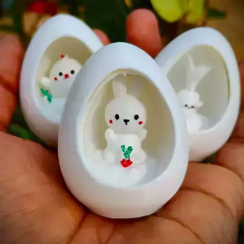 Easter Special - Surprise Egg with Bunny inside 3D print model