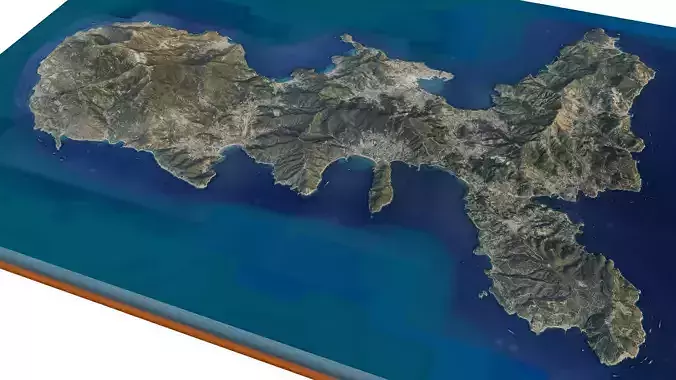 Elba Island 3d model terrain Low-poly 3D model