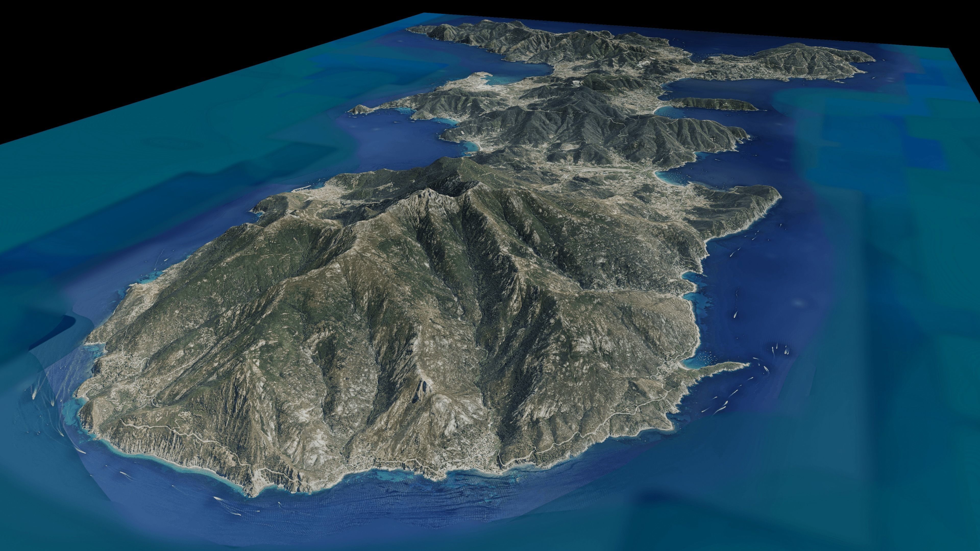 Elba Island 3d model terrain Low-poly 3D model_1