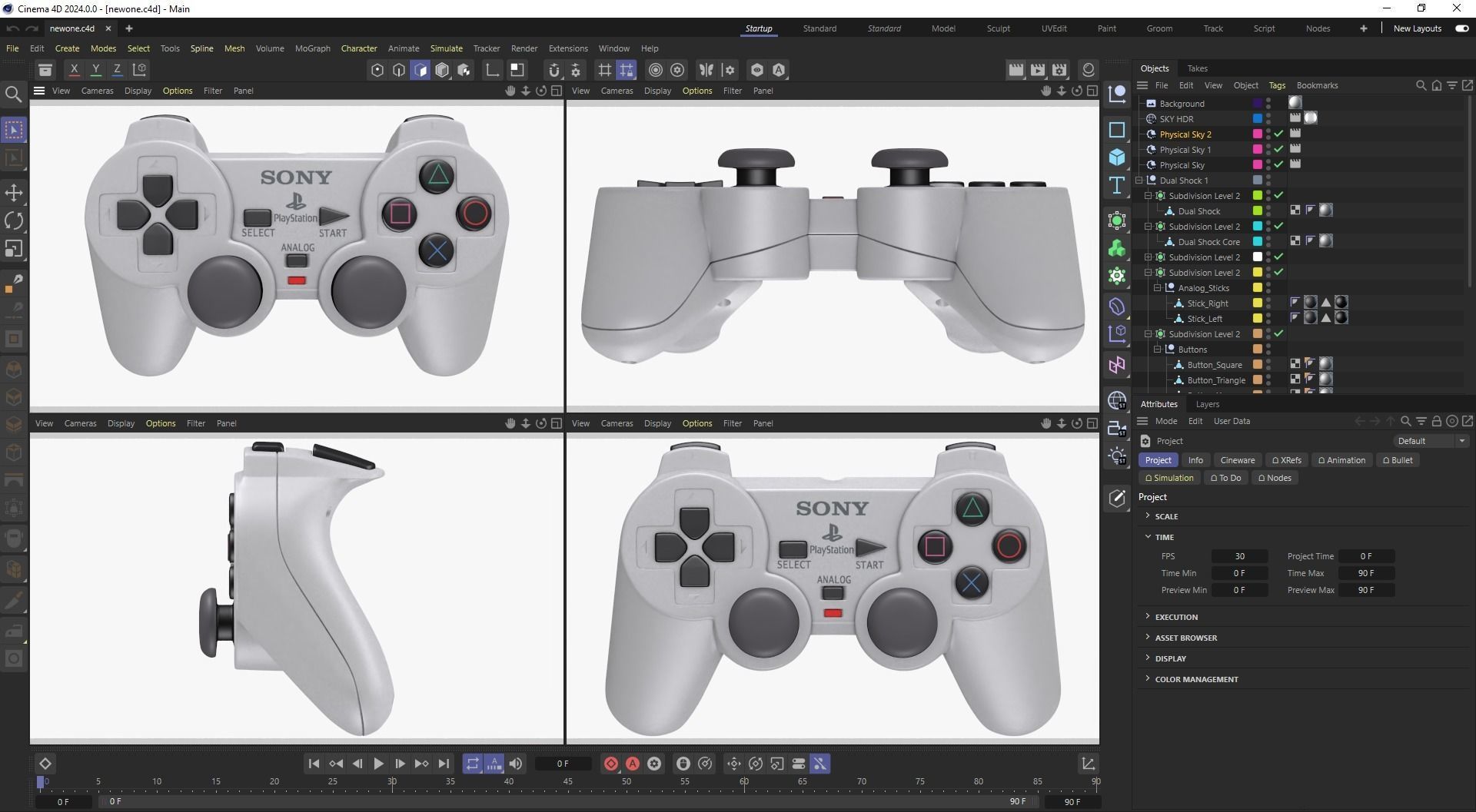Ps1 Dual Shock Controller 3D model_16