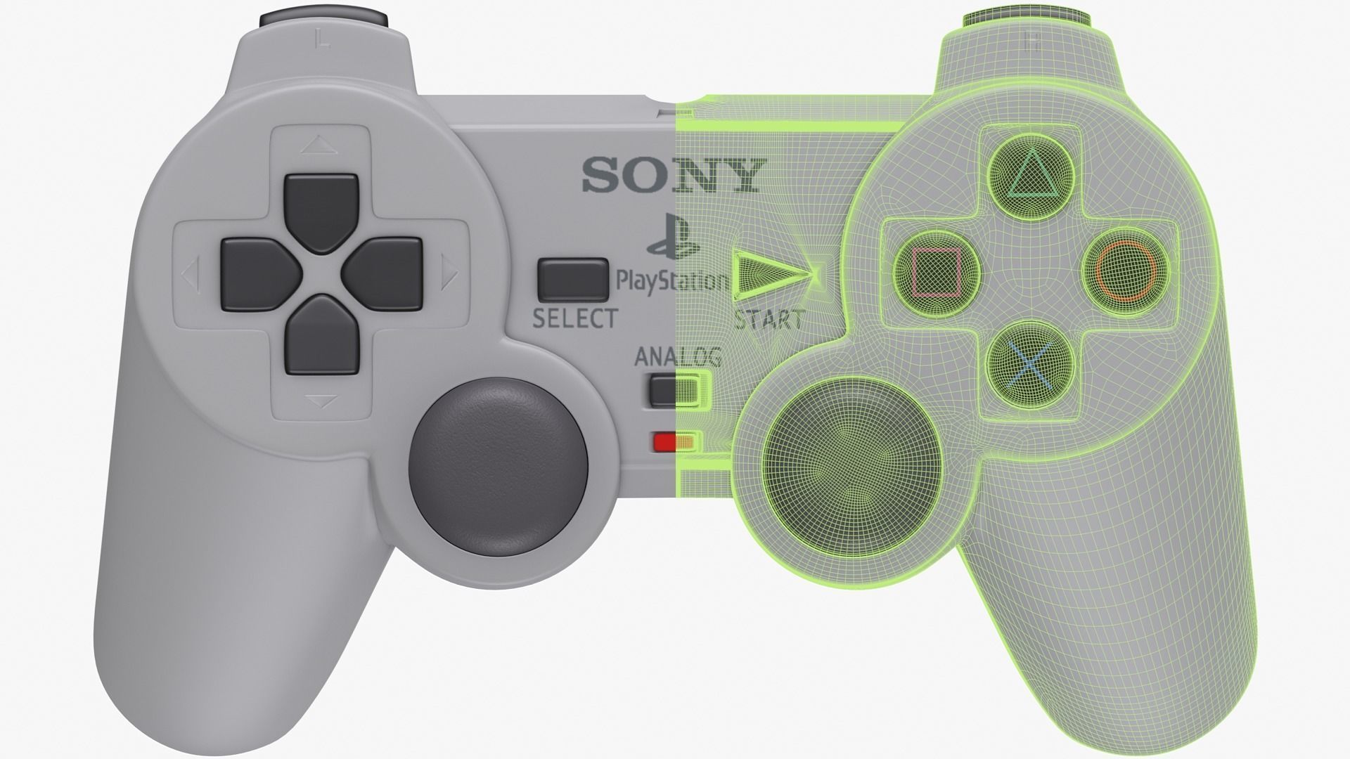 Ps1 Dual Shock Controller 3D model_8