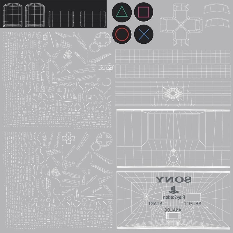 Ps1 Dual Shock Controller 3D model_28