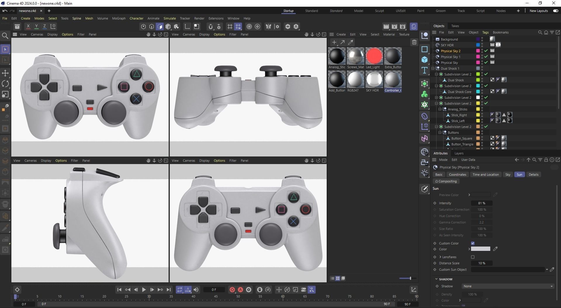 Ps1 Dual Shock Controller 3D model_15