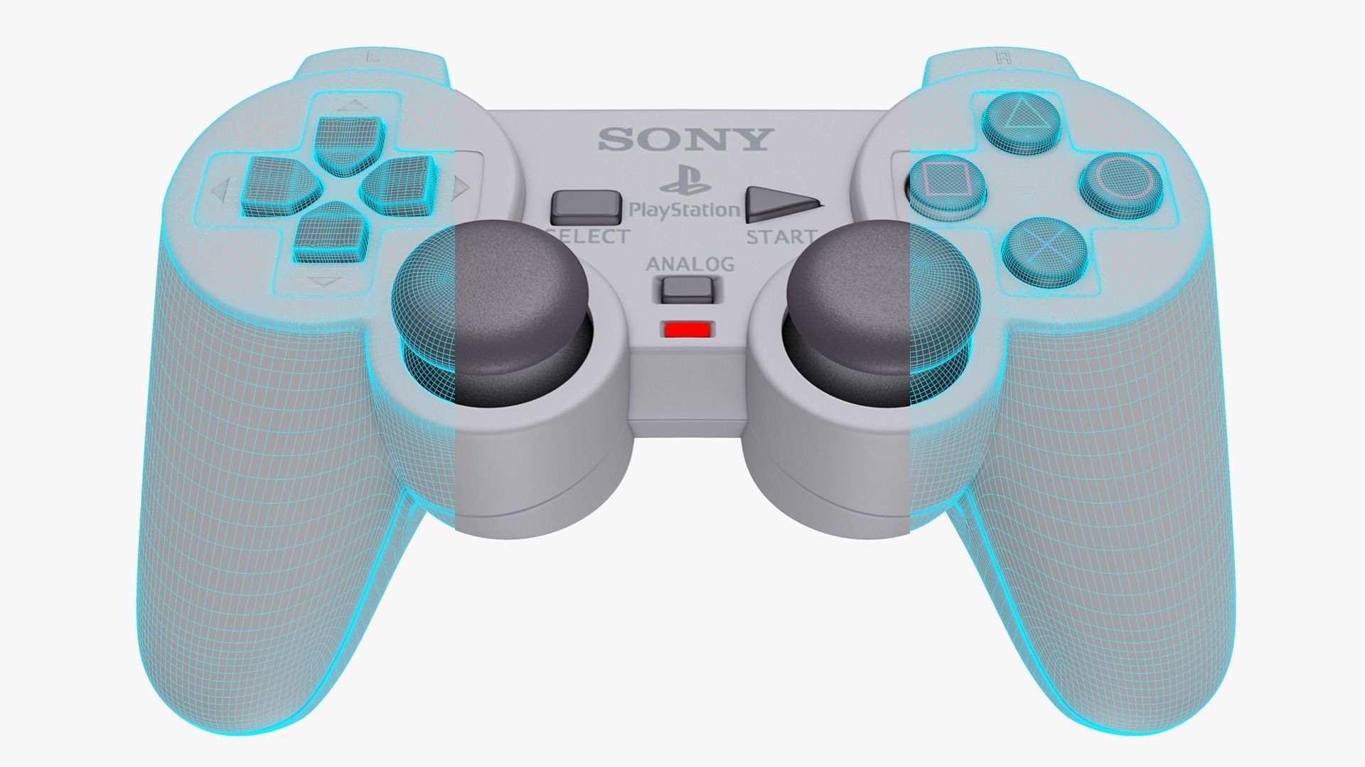 Ps1 Dual Shock Controller 3D model_7