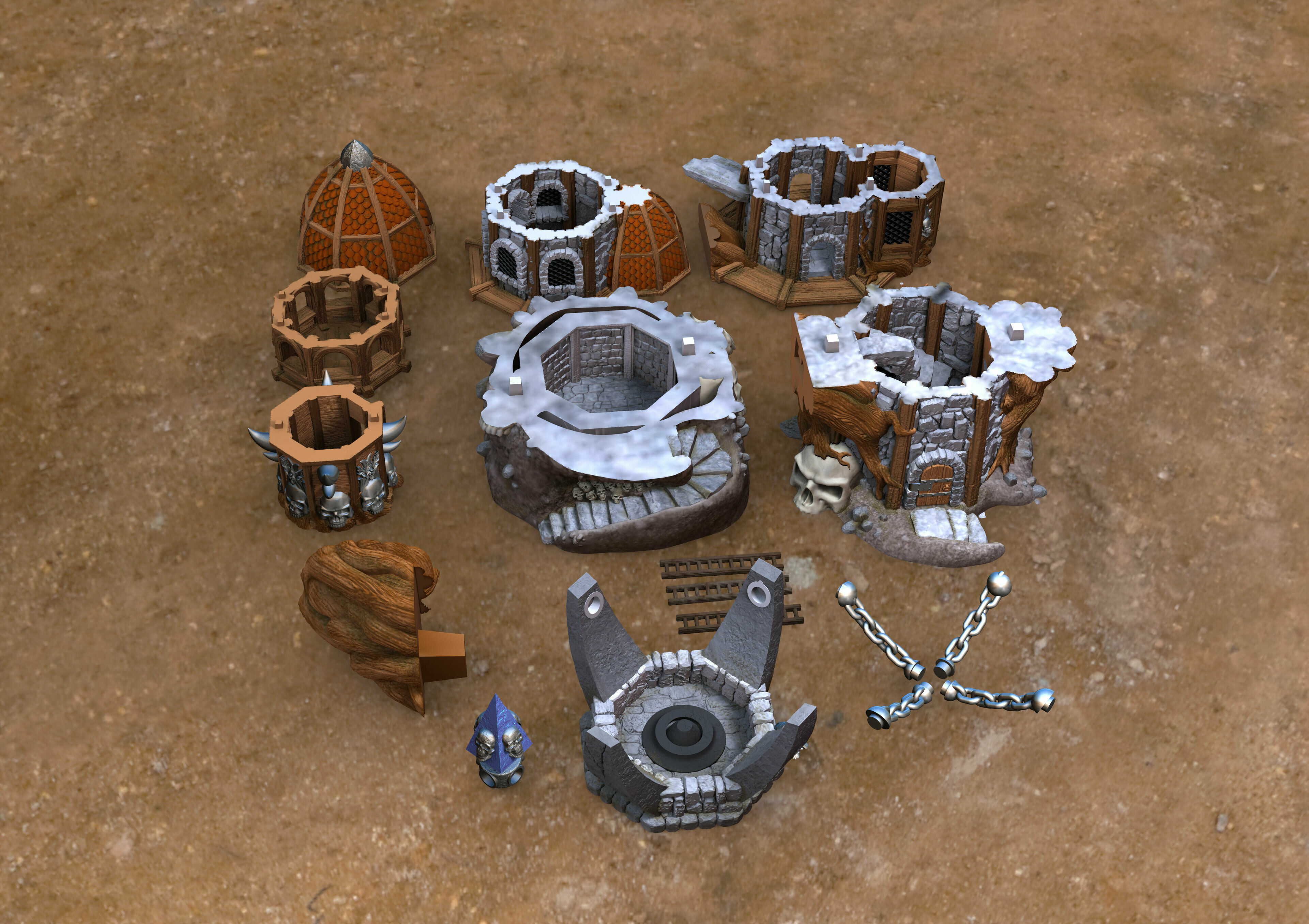 Dark Wizard Tower Pack 3D print model_2