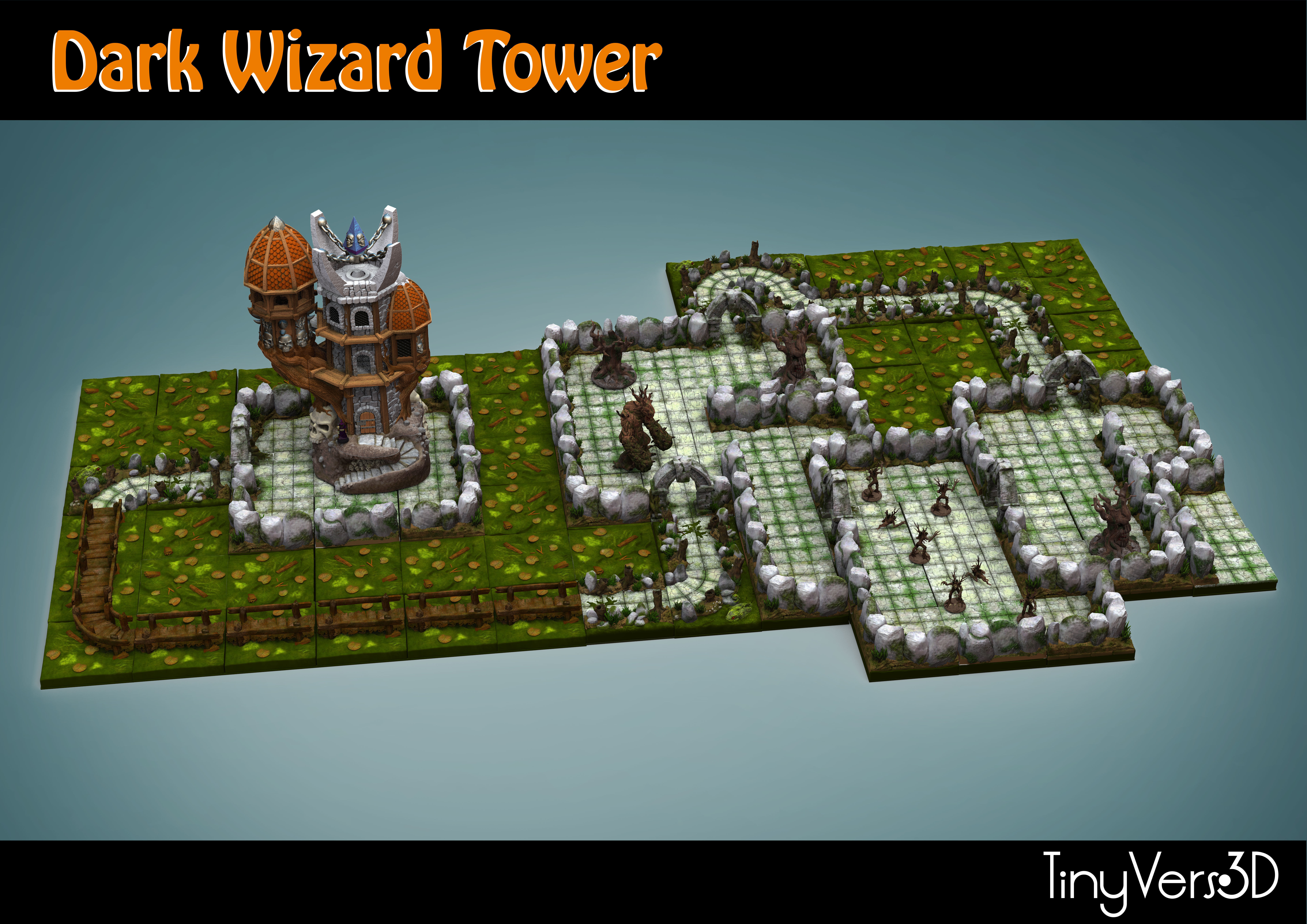 Dark Wizard Tower Pack 3D print model_1