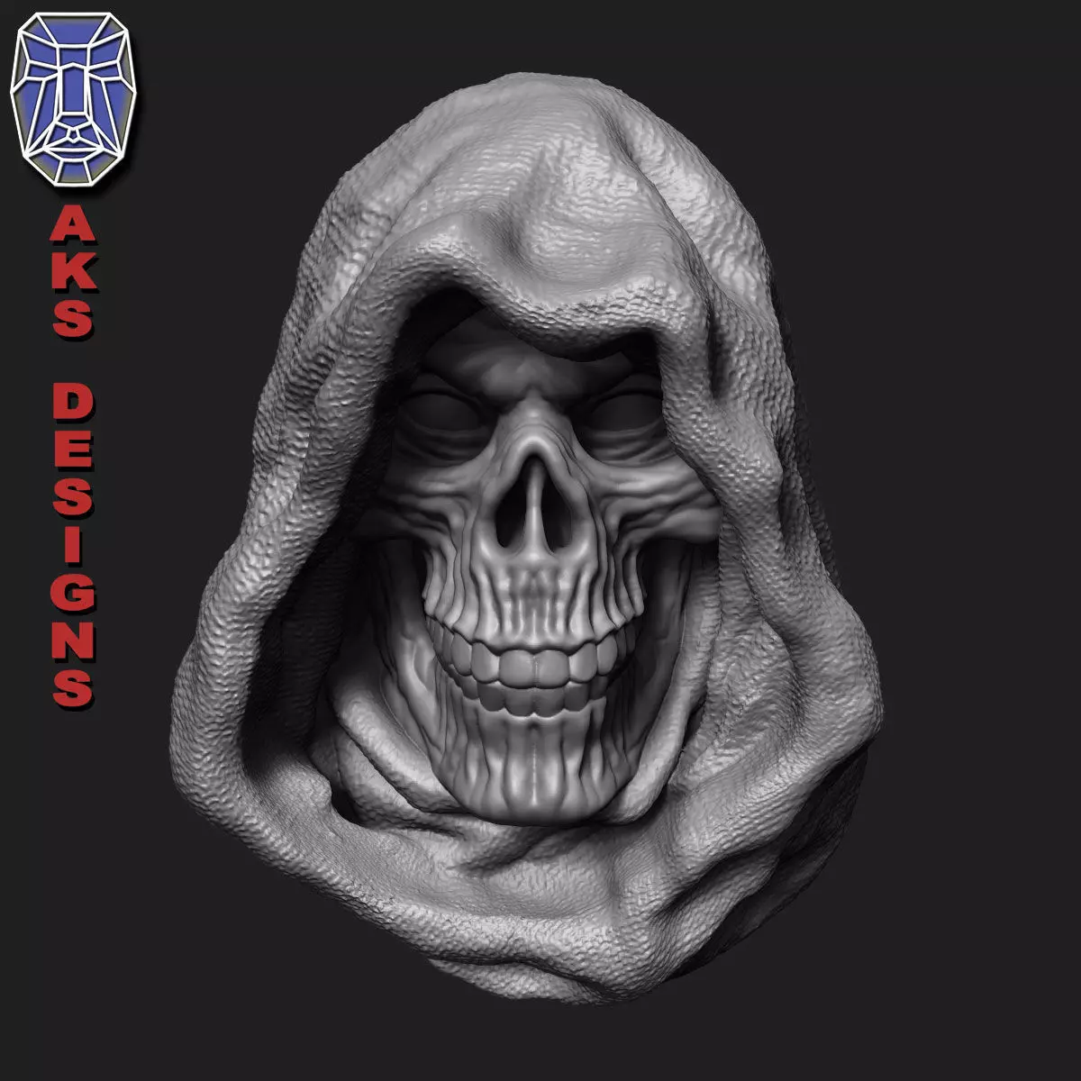 Wall home decor Reaper skull v174 3D print model