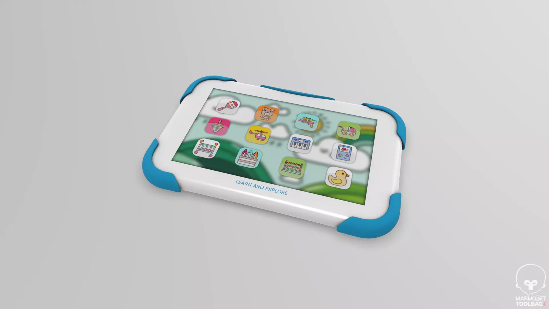 Interactive Learning Tablet Low-poly 3D model_0
