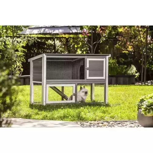 Adela Weather Resistant Rabbit Hutch with Ramp 3D model
