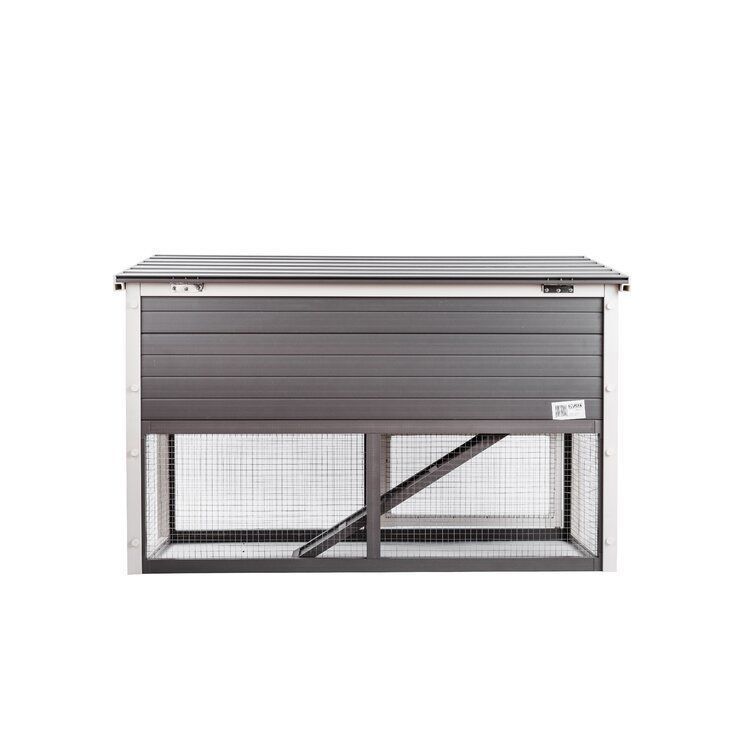 Adela Weather Resistant Rabbit Hutch with Ramp 3D model_2