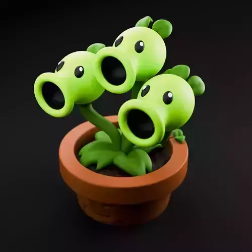 Threepeater Plants vs Zombies 3D print model