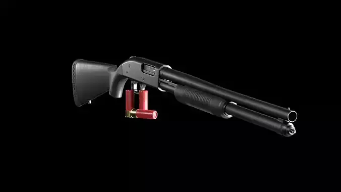 Shotgun Mossberg 590 9 shot Low-poly 3D model