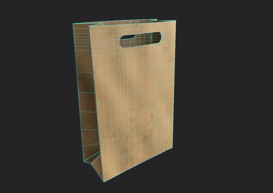 Paper Bag  M07 Low-poly 3D model_1