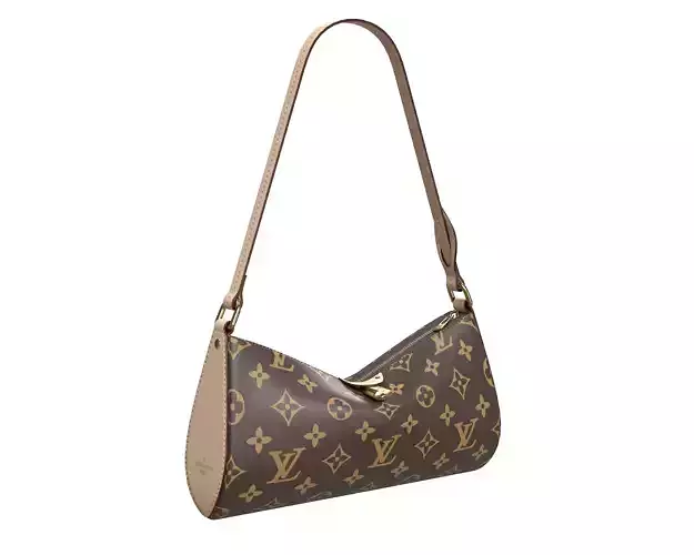 Louis Vuitton Pochette Tirette Bag Monogram Low-poly 3D model