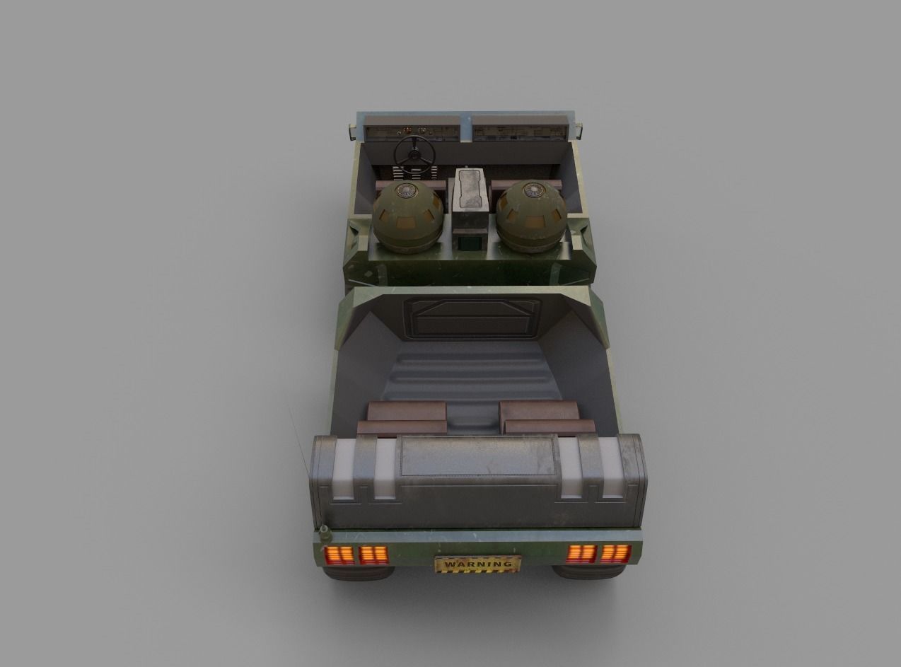 SCI FI JEEP Low-poly 3D model_9