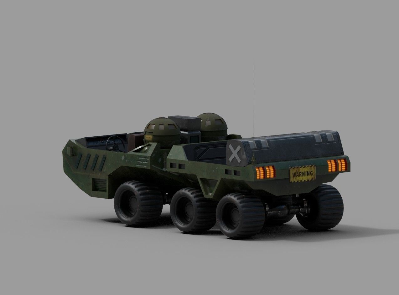 SCI FI JEEP Low-poly 3D model_3