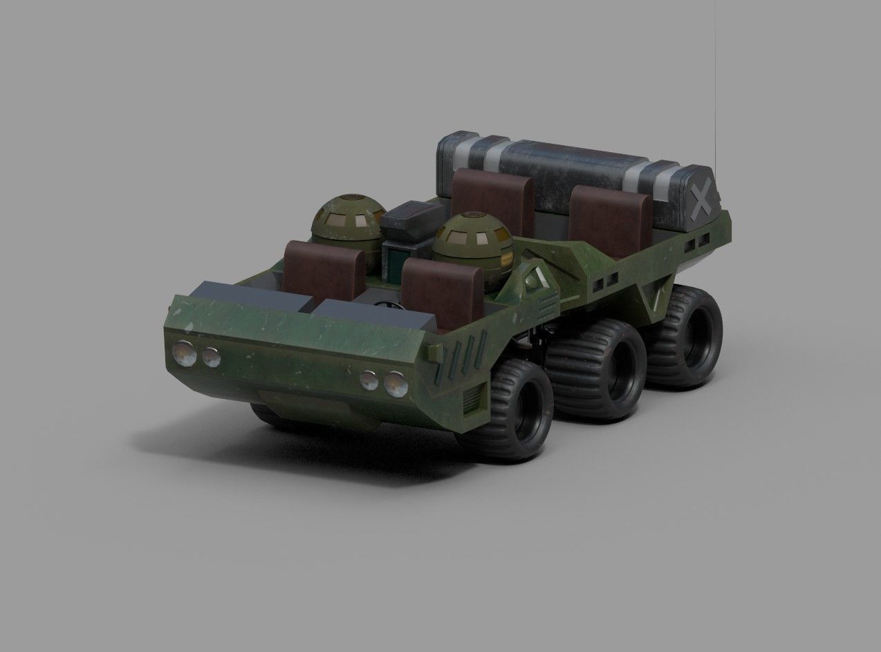 SCI FI JEEP Low-poly 3D model_2