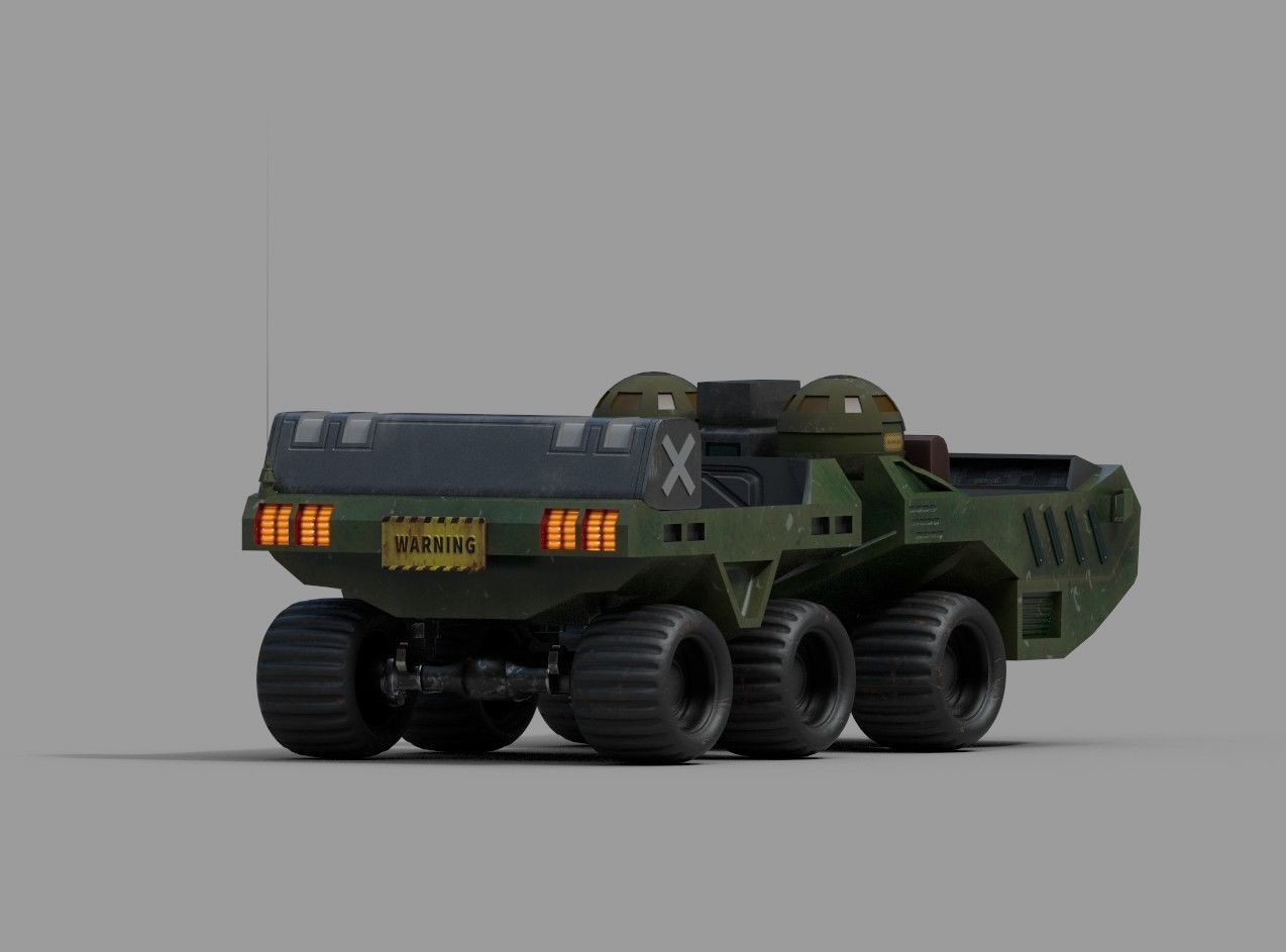 SCI FI JEEP Low-poly 3D model_4