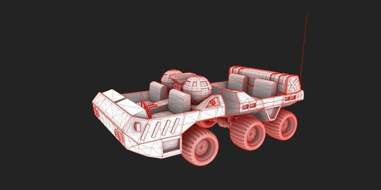 SCI FI JEEP Low-poly 3D model_18