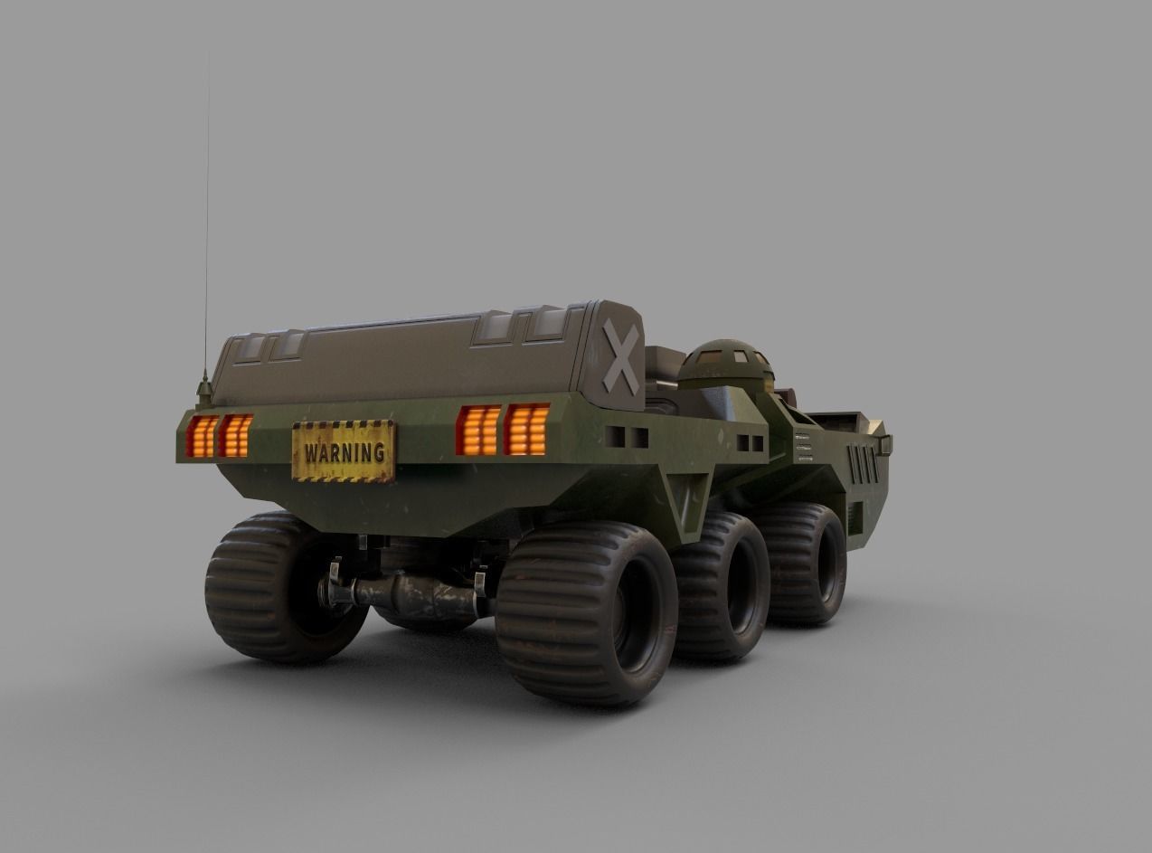 SCI FI JEEP Low-poly 3D model_7