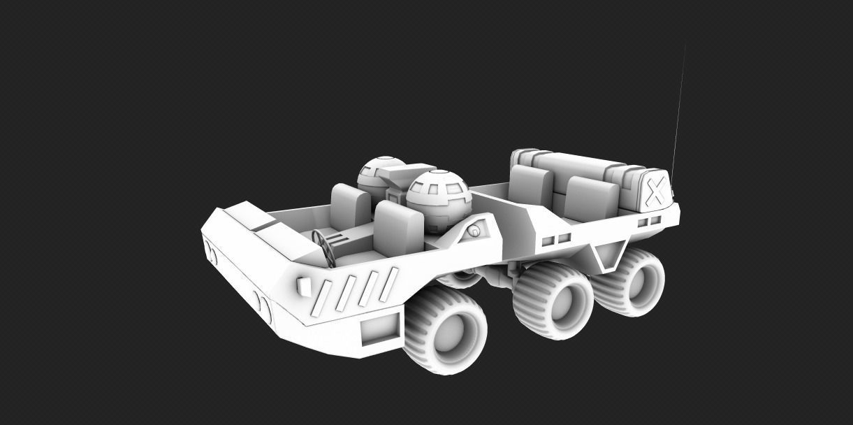 SCI FI JEEP Low-poly 3D model_10