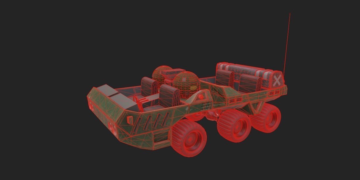 SCI FI JEEP Low-poly 3D model_17