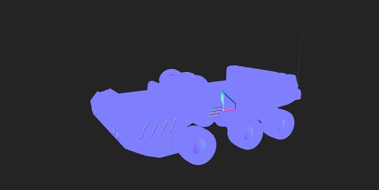 SCI FI JEEP Low-poly 3D model_15