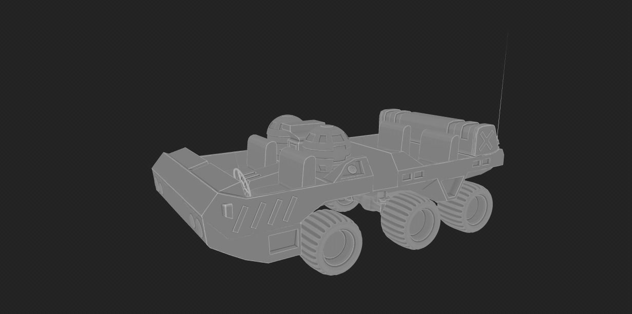 SCI FI JEEP Low-poly 3D model_11