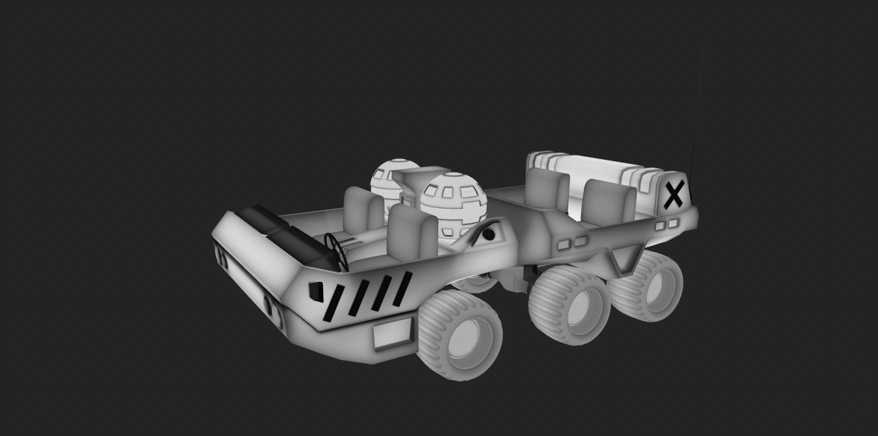 SCI FI JEEP Low-poly 3D model_13