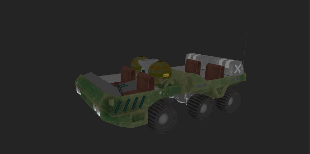 SCI FI JEEP Low-poly 3D model_16