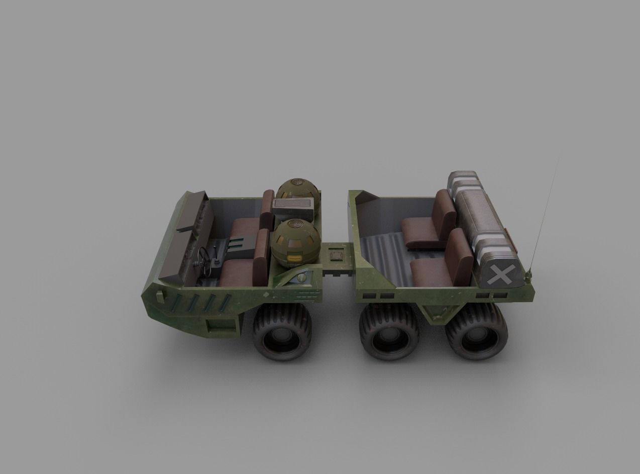 SCI FI JEEP Low-poly 3D model_8