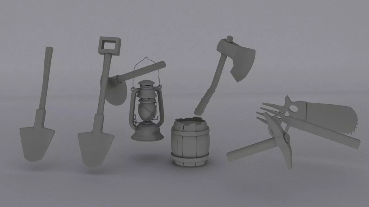 Stylized Environment Tools Low-poly 3D model