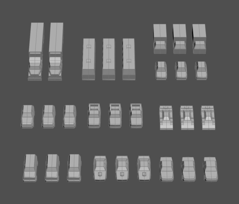 Casual Vehicles Pack - Set of 29 Vehicles  Low-poly 3D model_8