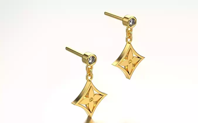 Louis Vuitton earrings  3D print model