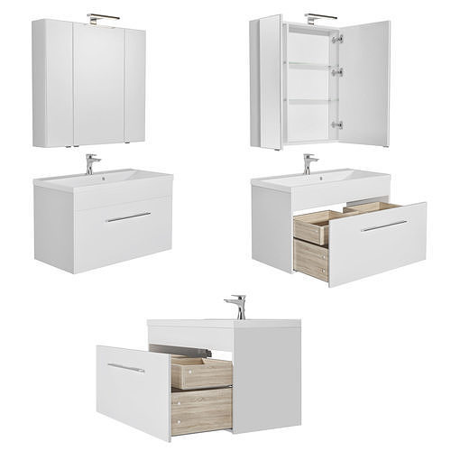 Furniture set Augusta 58-75-100 white gloss 3D model