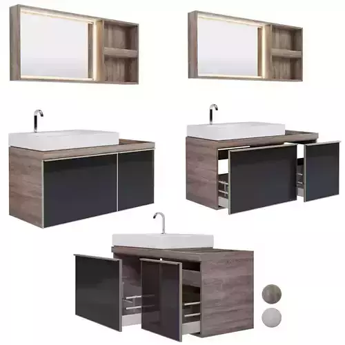 Furniture set Geberit Citterio 120 Dark and  Light Oak