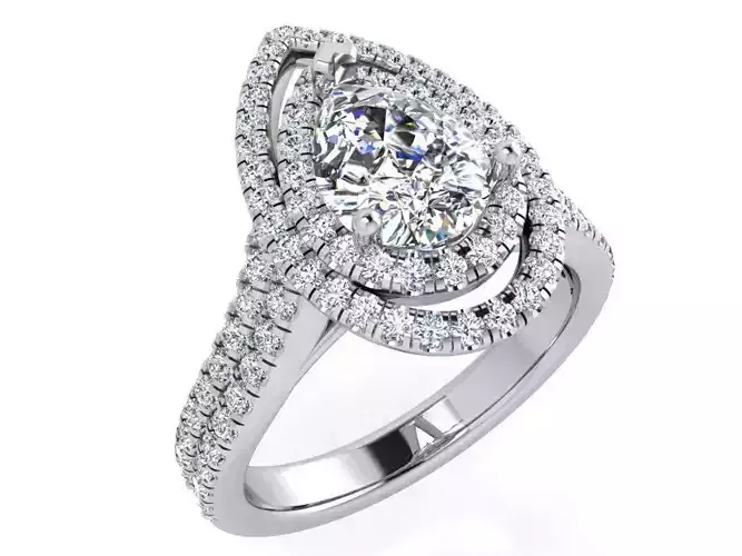 Pear Halo Ring 3595