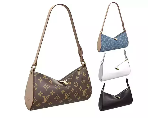 Louis Vuitton Pochette Tirette Bag 3D Model Collection