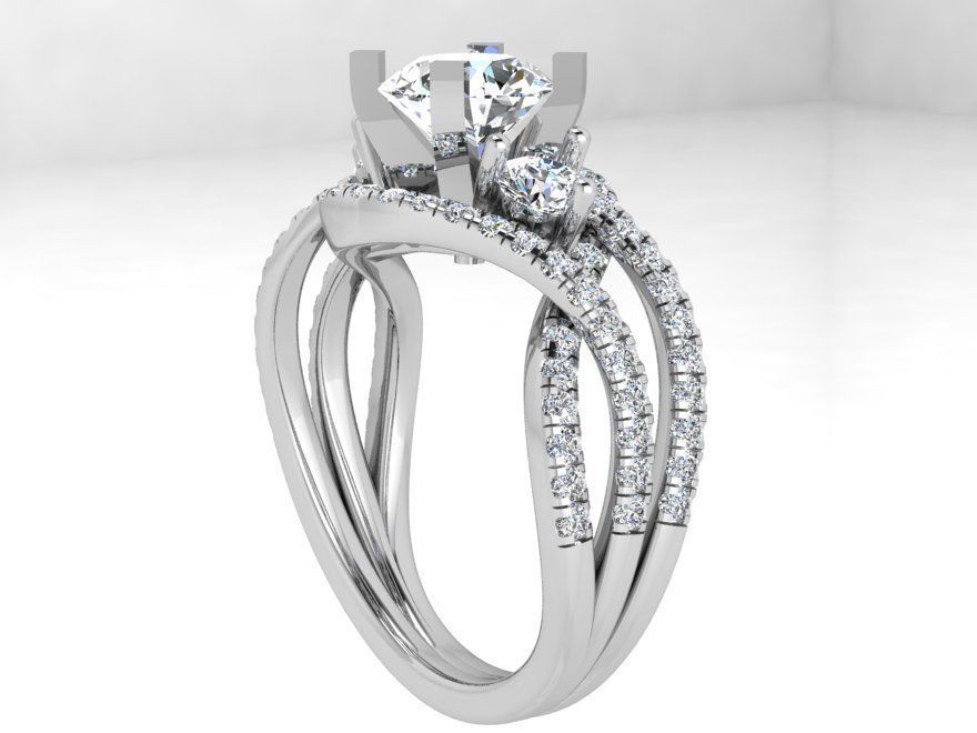 Round Cut Twisted Ring 3604 3D print model_2