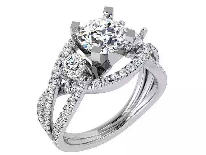 Round Cut Twisted Ring 3604