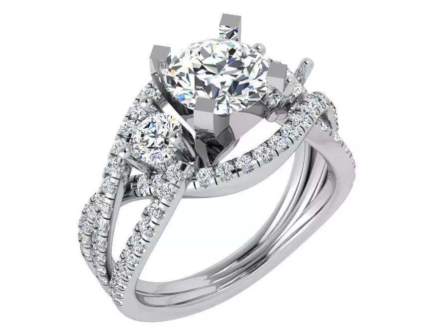 Round Cut Twisted Ring 3604 3D print model_0