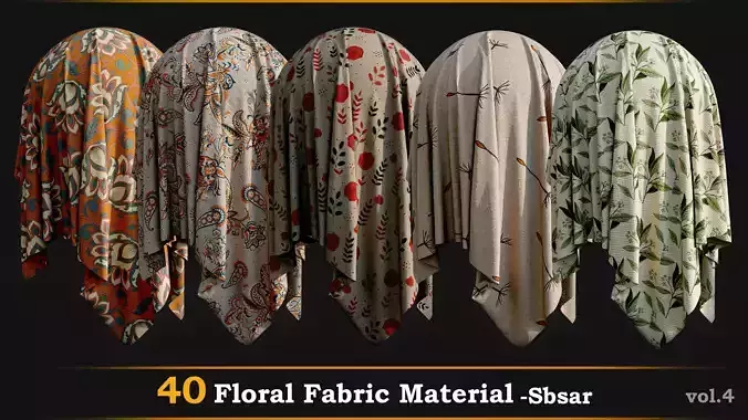 40 Floral Fabric Material-Sbsar vol-4