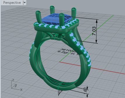 Square Halo Twisted Ring 3610 3D print model_7