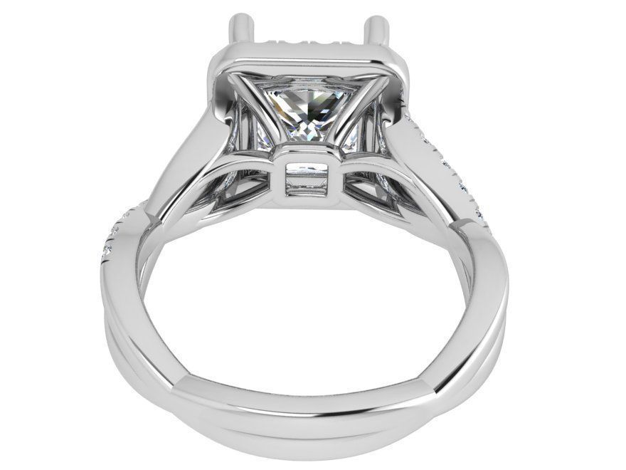 Square Halo Twisted Ring 3610 3D print model_3