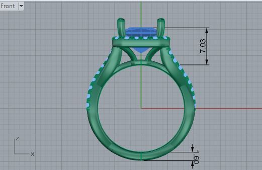 Square Halo Twisted Ring 3610 3D print model_5
