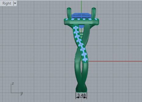 Square Halo Twisted Ring 3610 3D print model_6