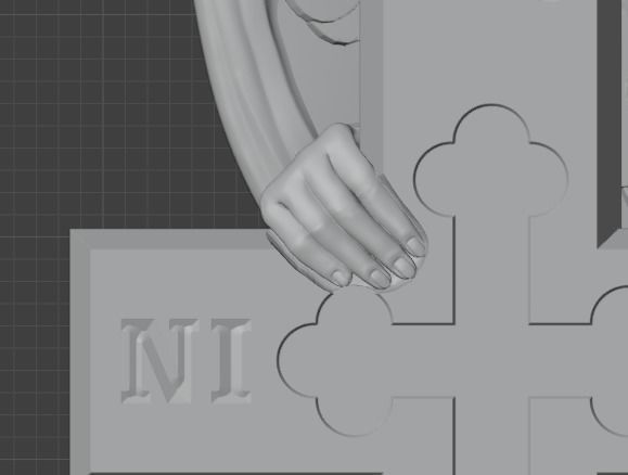 A grieving angel with a rose  3D print model_5