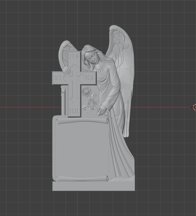 A grieving angel with a rose  3D print model_1